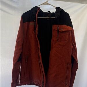 Obermeyer Wyatt Wooly Jacket Canyonlands Burnt Orange Hooded Full Zip Size Small